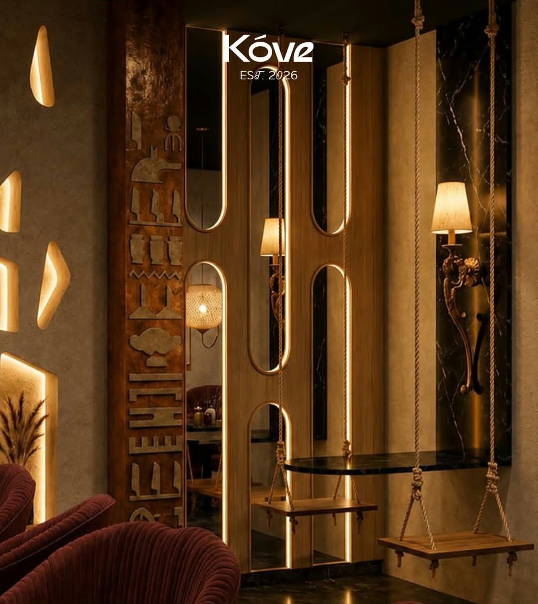 Warm interior at Kóve